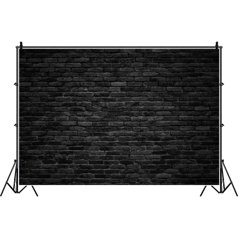 Laeacco Dark Gray Brick Wall Background 10x6.5ft Retro Black Brick Wall Backdrop Vintage Stone Texture Wall Birthday Party Photo Booth Banner Newborn Adult Portrait Video Shoot Studio Prop Wallpaper - Image 2